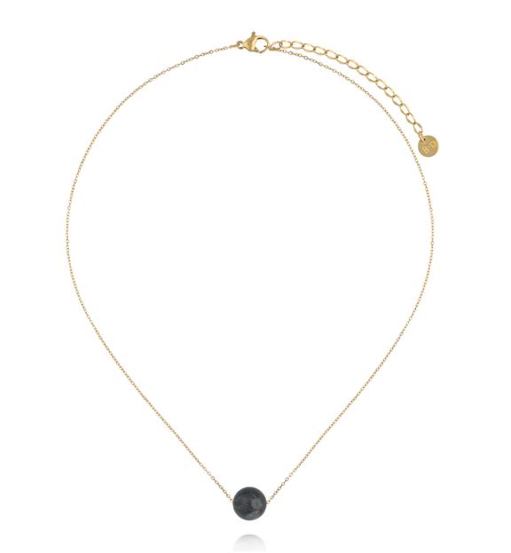 Naszyjnik z kamieniem orle oko na delikatnym złotym łańcuszku NLB0399