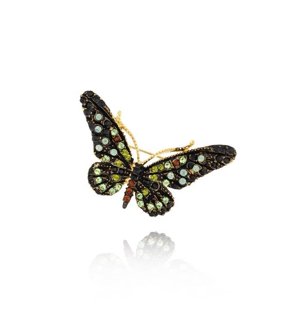 Broszka mała z kolorowym motylem Papillon II BRPI0018