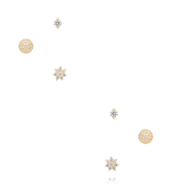 Zestaw złotych kolczyków KCA0194