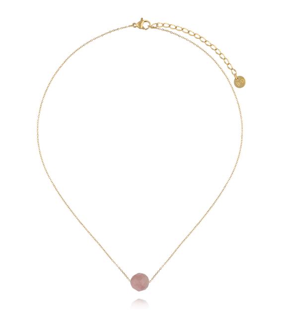 Naszyjnik z różowym turmalinem na delikatnym łańcuszku NLB0332