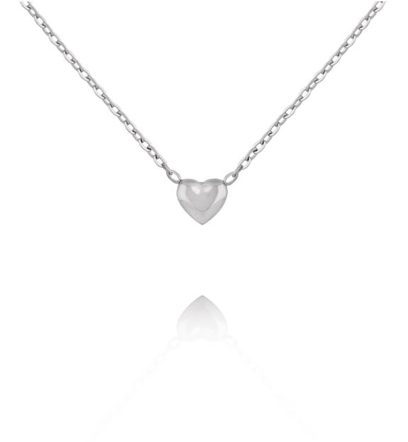 Naszyjnik ze stali szlachetnej z sercem srebrny NSY0944