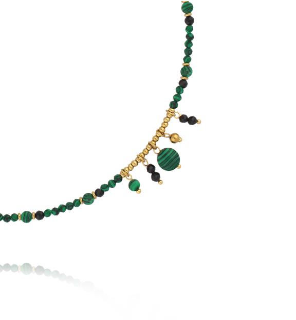 Naszyjnik zielony z zawieszkami NTW1544