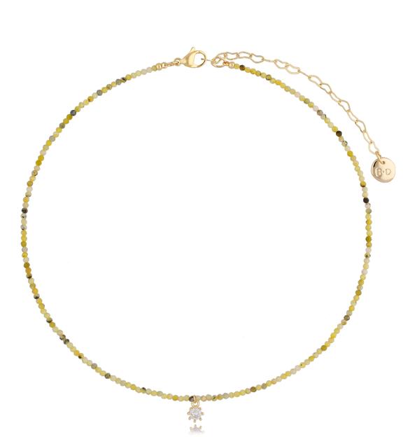 Naszyjnik z żółtym turkusem i zawieszką Yasminne NTW0278