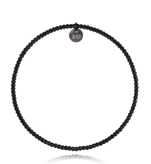 Bransoletka klasyczna z kulkami czarna Tierra BSC1318
