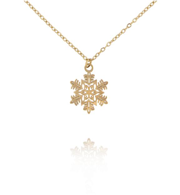 Naszyjnik ze śnieżynką złoty NSY0710