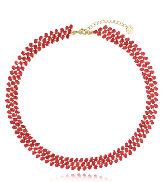 Naszyjnik z kryształami czerwonymi Truly NS0060