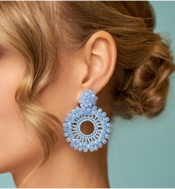 Kolczyki z kryształkami błękitne Luminous KWE0025