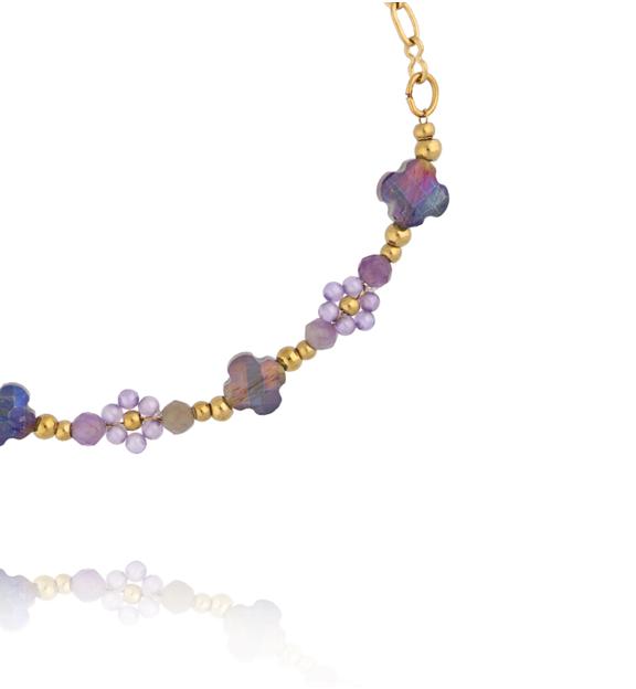 Bransoletka złota z ametystami BTW3678