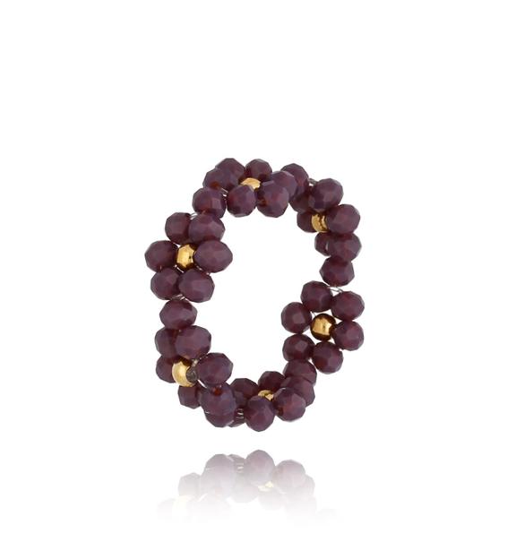 Pierścionek fioletowy z kwiatuszkami Bouquet PSC0340