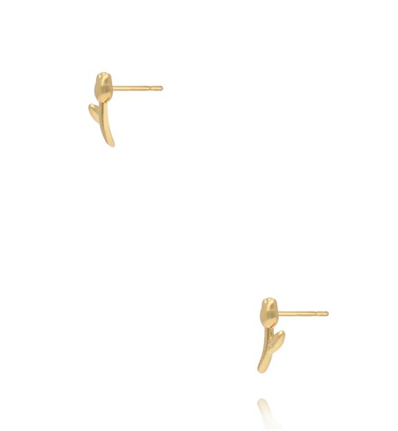 Kolczyki wkrętki w kształcie tulipana złote KSY0610