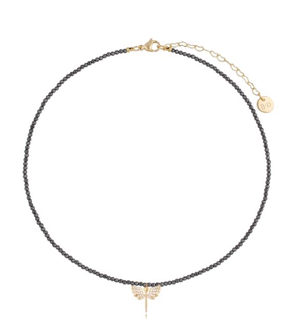 Naszyjnik z hematytami i skrzydełkami Lifestyle NTW0710