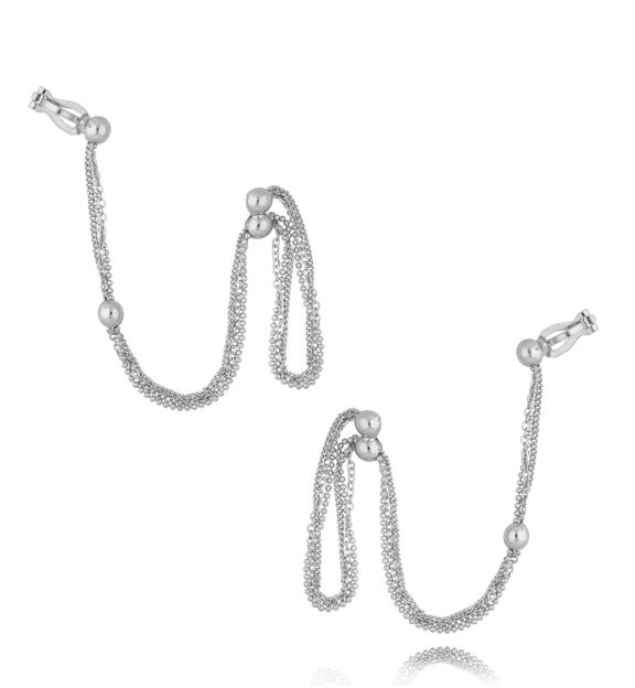 Kolczyki z nausznicą srebrny Yazmin KRG0875