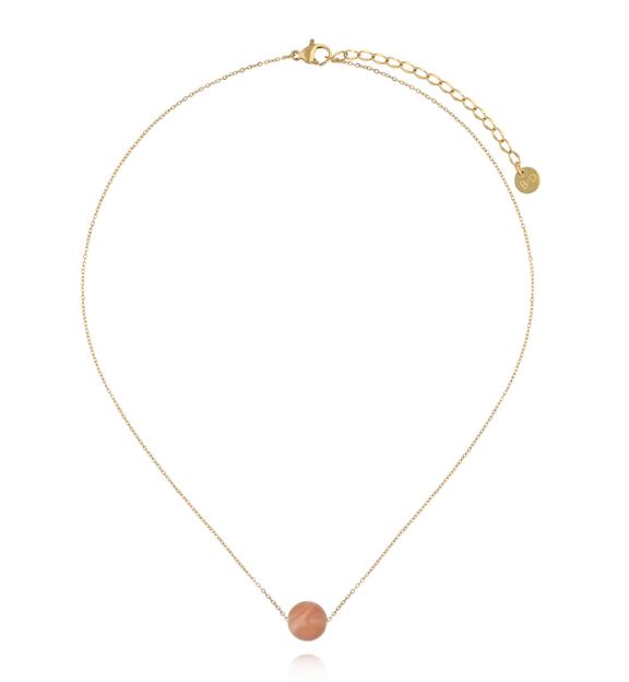 Naszyjnik z kamieniem słonecznym na delikatnym złotym łańcuszku NLB0385