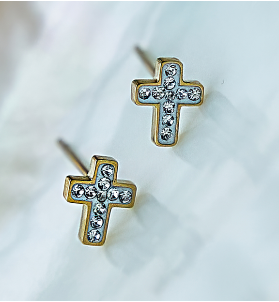 Kolczyki krzyżyki złote Mini KSA1195