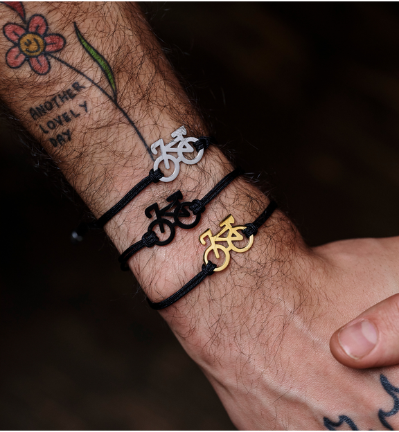 Bransoletka z czarnym rowerem BGL0470