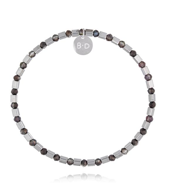 Bransoletka z hematytu i szklanych kryształków BTW3648