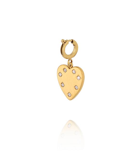 Charms złote serce z cyrkoniami CHA0099