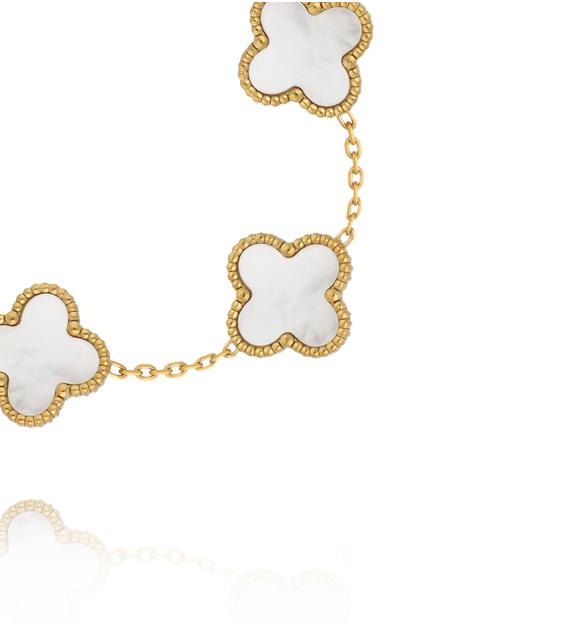 Bransoletka z białymi koniczynkami BSY0529