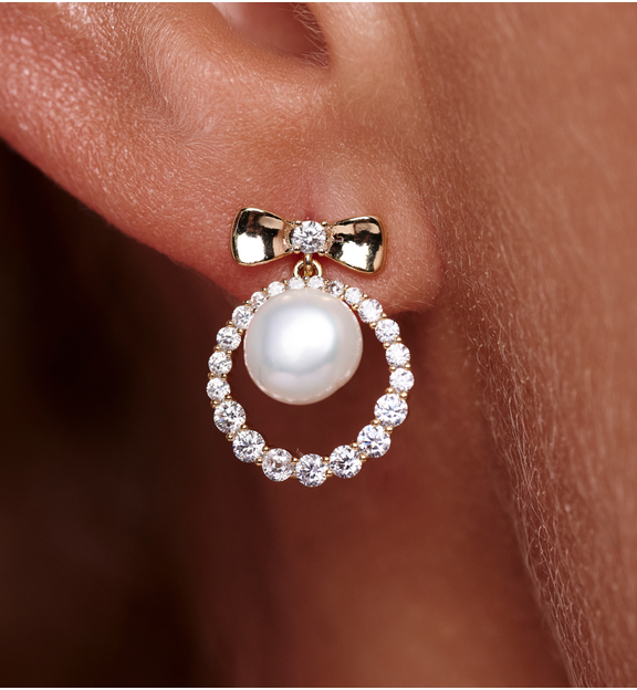 Kolczyki z perełkami i kryształkami KPE0166