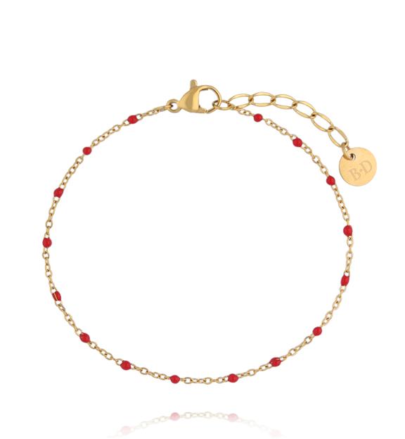 Bransoletka pozłacana Color Drops – Red BSY0779