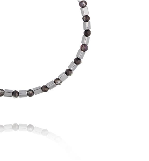 Bransoletka z hematytu i szklanych kryształków BTW3648