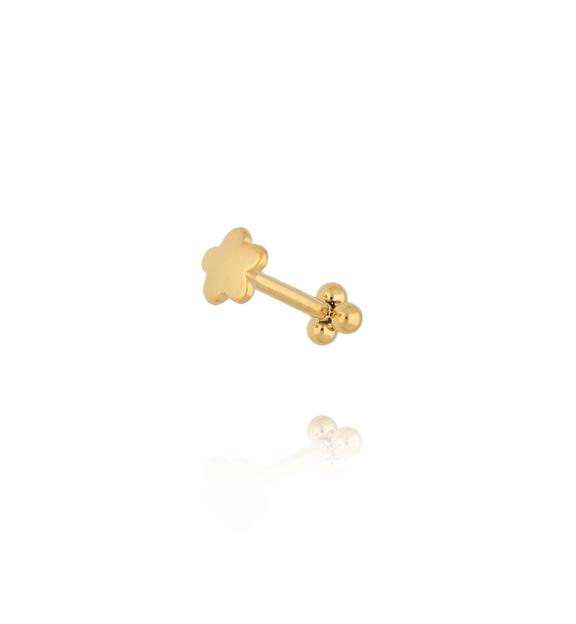 Kolczyk labret złocony z trzema kuleczkami KSA2428