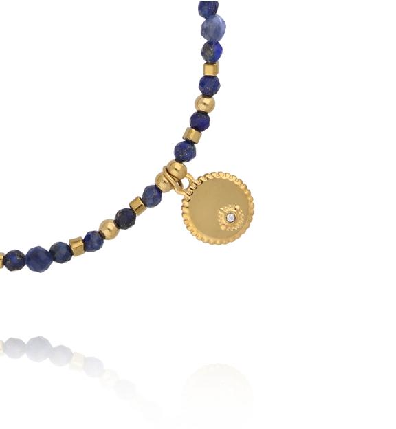 Bransoletka z lapisu lazuli i sodalitu z medalionem BTW3566