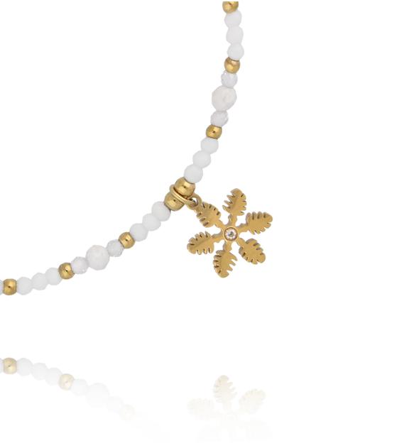 Bransoletka biała ze śnieżynką All I Want BTW2444