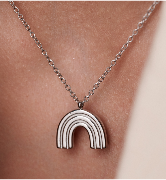 Naszyjnik srebrny z tęczą Liberta NSA0740