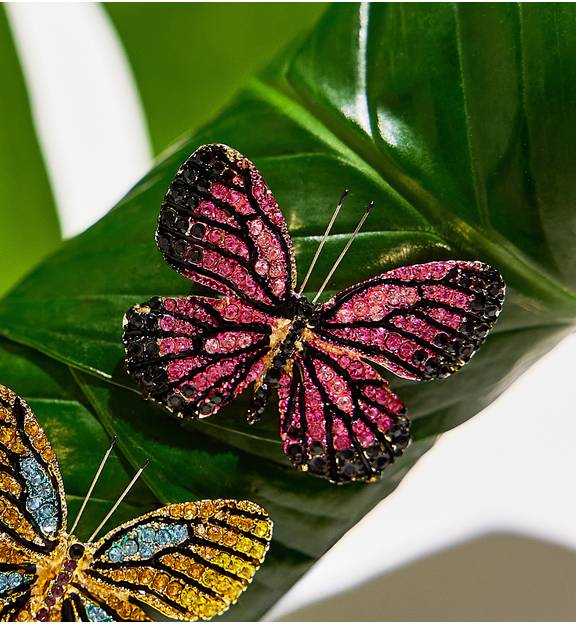 Broszka z kolorowym motylem Papillon BRPI0004