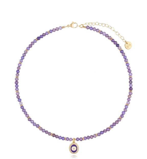 Naszyjnik fioletowy z cyrkoniami Ultrabrillant NTW1015