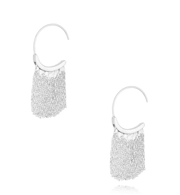 Kolczyki srebrne z łańcuszkami okrągłe Merlo KRG0954