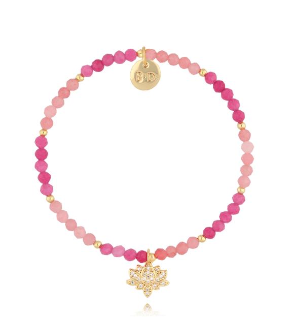 Bransoletka fuksjowa z jadeitami Pika BTW2254