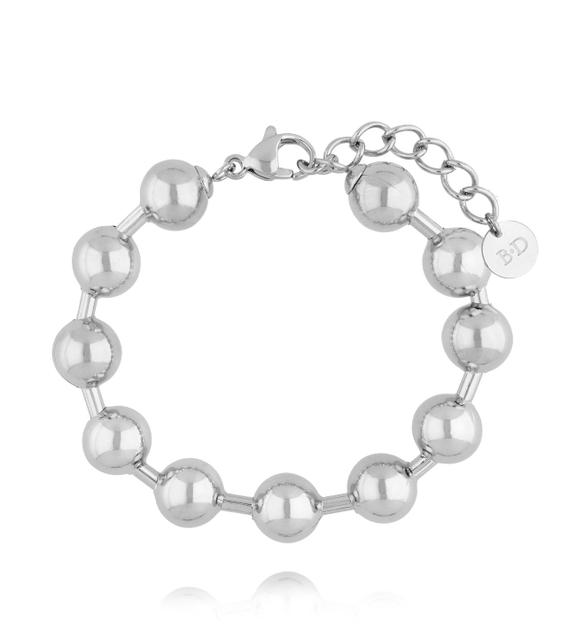 Bransoletka z kulkami srebrna BSA0797