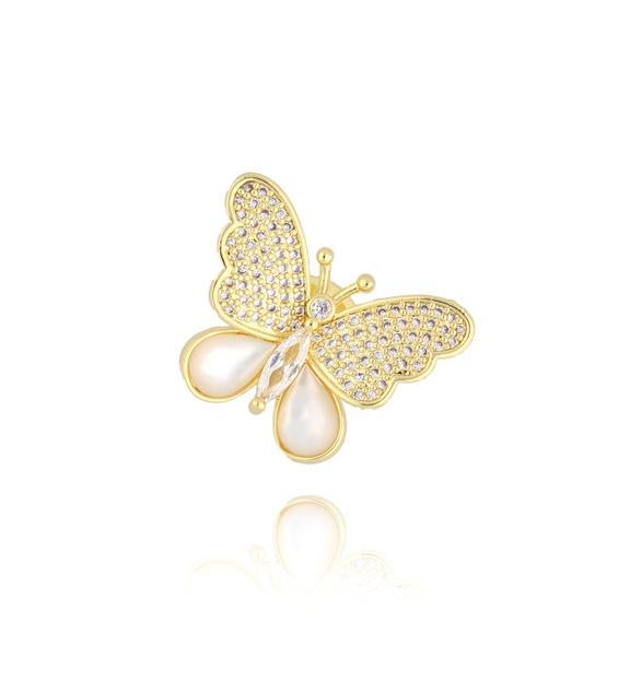 Broszka ze złotym motylkiem Papillon doré BRSS0064