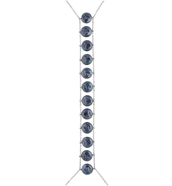 Naszyjnik na ciało z granatowymi perłami body chain Trinidad NSA0748