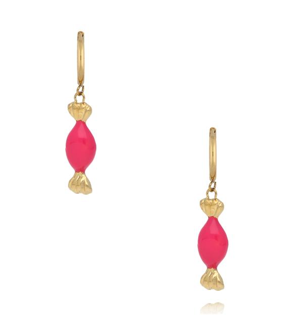 Kolczyki koła z zawieszką w kształcie cukierka KSY0669