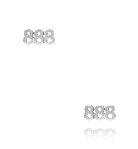 Kolczyki z anielską liczbą 888 srebrne KSA2328