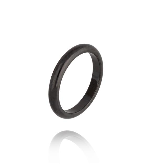 Obrączka z ceramiki czarna cienka Feminine PFE0046