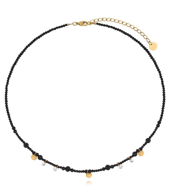 Naszyjnik z turmalinami i kryształkami NTW1610