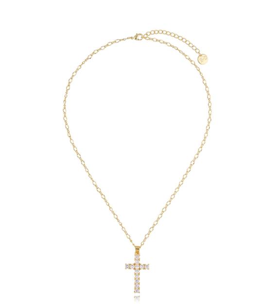 Naszyjnik z transparentnym krzyżykiem Madeline NRG0453