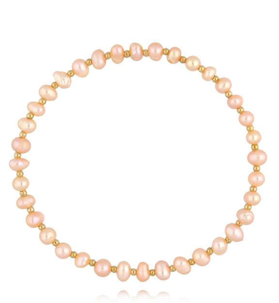 Bransoletka z brzoskwiniowych perełek BPE0151