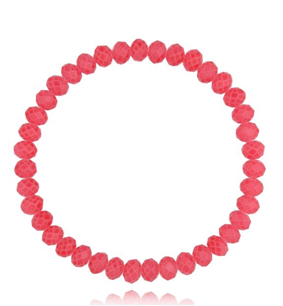 Bransoletka z malinowymi kryształkami Luminous Crystal 6 mm BCY0285