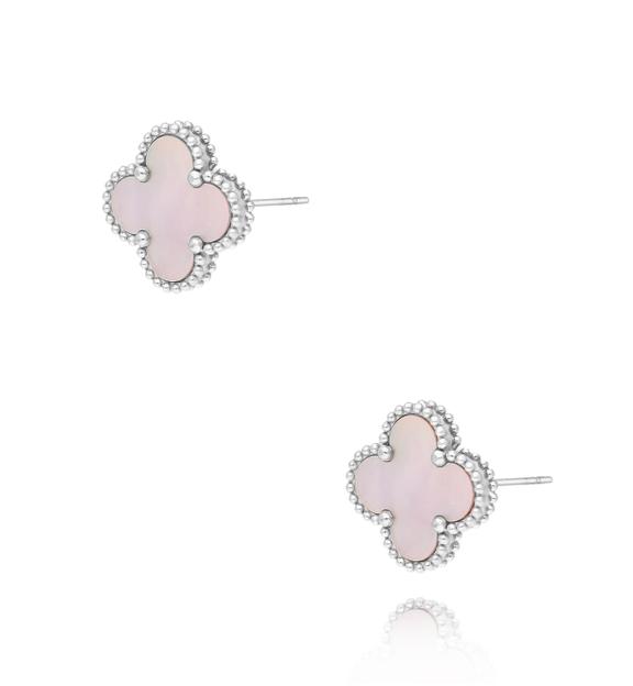 Kolczyki różowe koniczynki Clover KSY0159