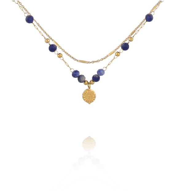 Naszyjnik z sodalitami i zawieszką NEA0111