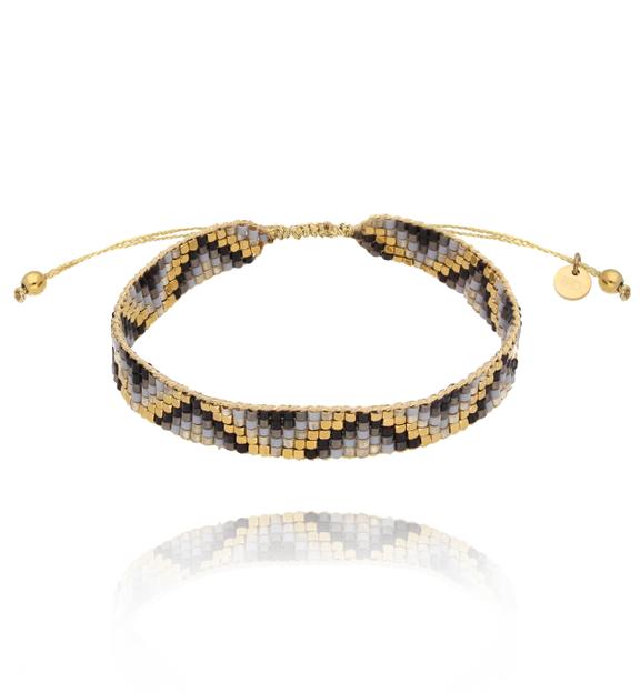 Bransoletka szaro złota z koralikami Miyuki Tomoko BSC1843