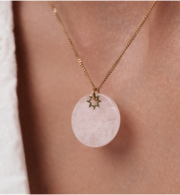 Naszyjnik z kwarcem różowym Island Elegance NPA1228