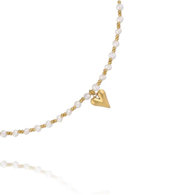 Naszyjnik z pereł z zawieszką w kształcie serca NPE0373