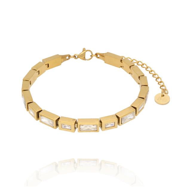 Bransoletka Art Deco z Cyrkoniami – złota BSY0698