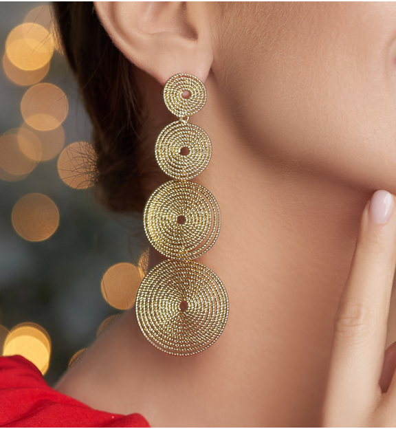 Kolczyki złote koła poczwórne Let Me Shine KRG0888